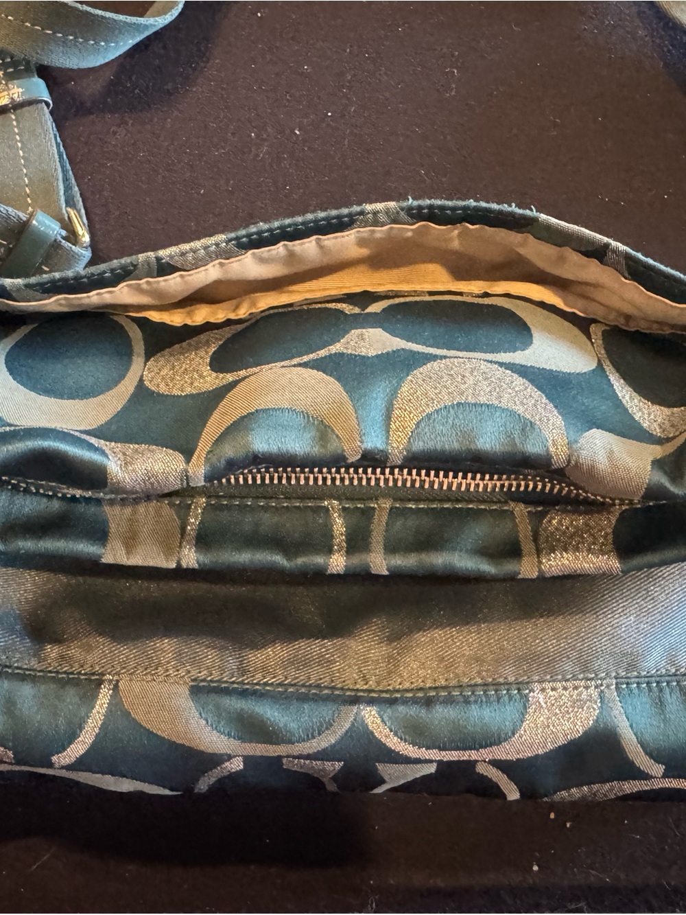 Coach Teal Signature Crossbody Bag - Picture 10 of 11